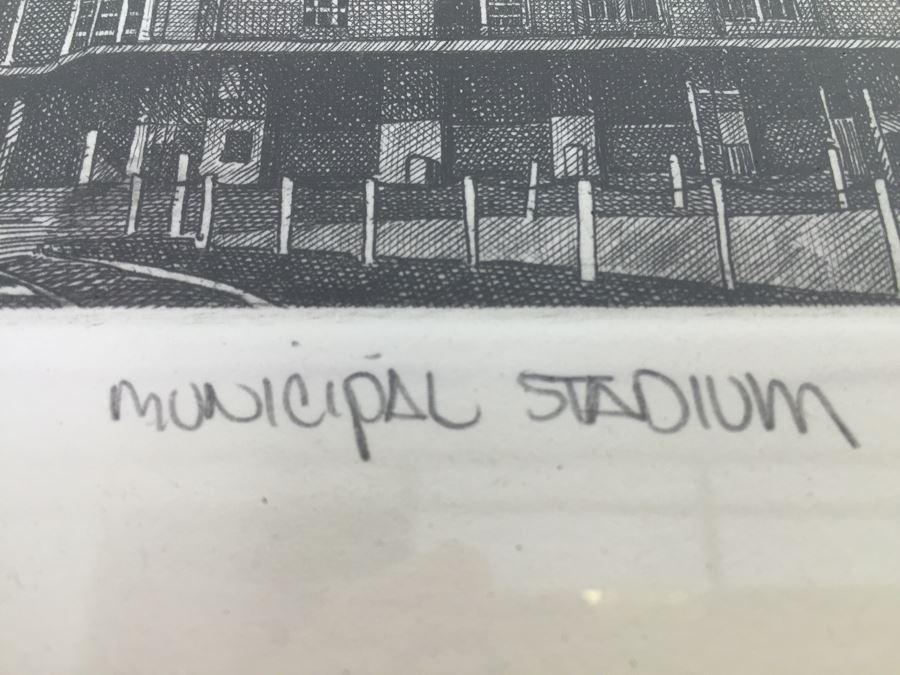 Philip C. Thompson Municipal Stadium Cleveland Indians Signed Limited Edition Lithograph 1999 142 Of 150 [Photo 7]