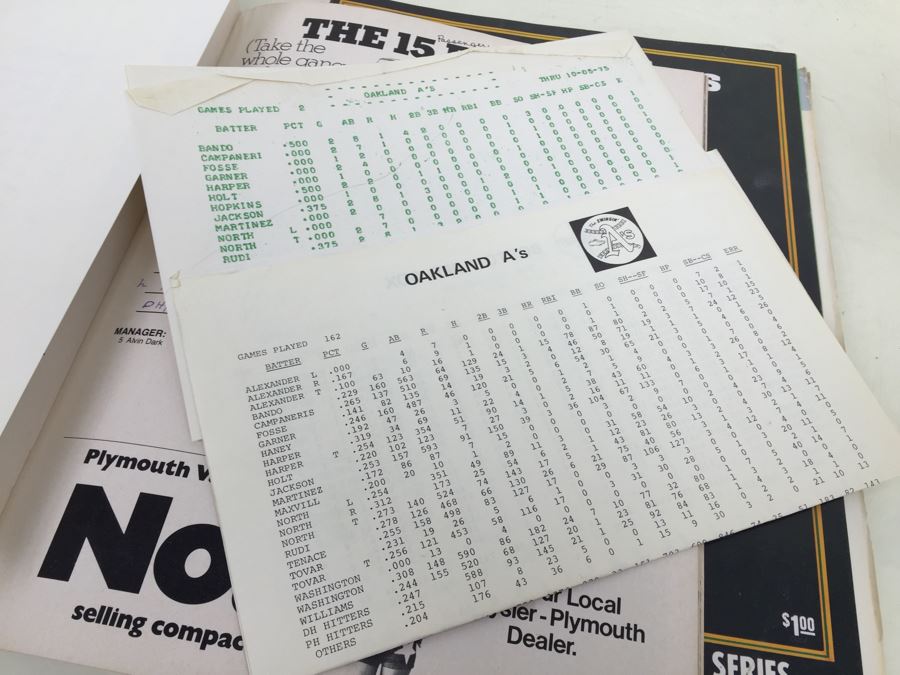 1974 1975 Oakland A's Baseball Souvenir Programs With Memo To Sportswriters And Other Papers [Photo 16]