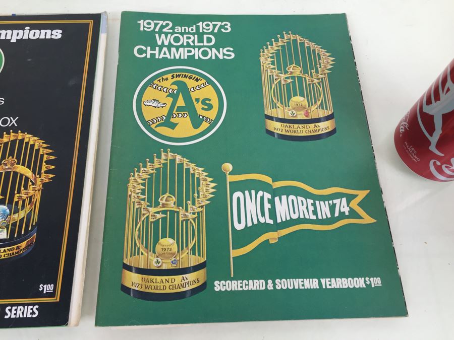 1974 1975 Oakland A's Baseball Souvenir Programs With Memo To Sportswriters And Other Papers [Photo 2]