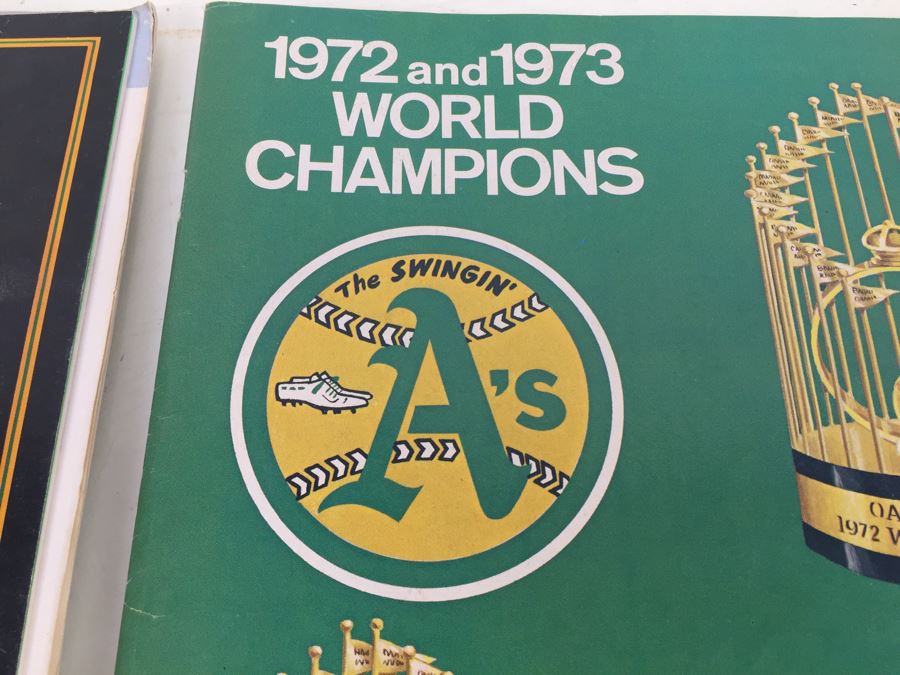 1974 1975 Oakland A's Baseball Souvenir Programs With Memo To Sportswriters And Other Papers [Photo 3]