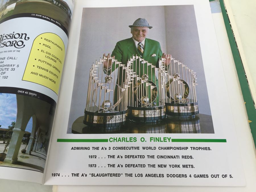 1974 1975 Oakland A's Baseball Souvenir Programs With Memo To Sportswriters And Other Papers [Photo 12]