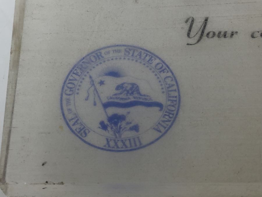 1967 Ronald Reagan Election Effort Appreciation Desk Paperweight [Photo 3]