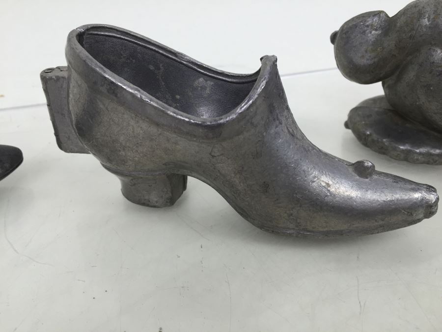 Collecton Of Vintage Pewter Ice Cream Chocolate Molds [Photo 3]