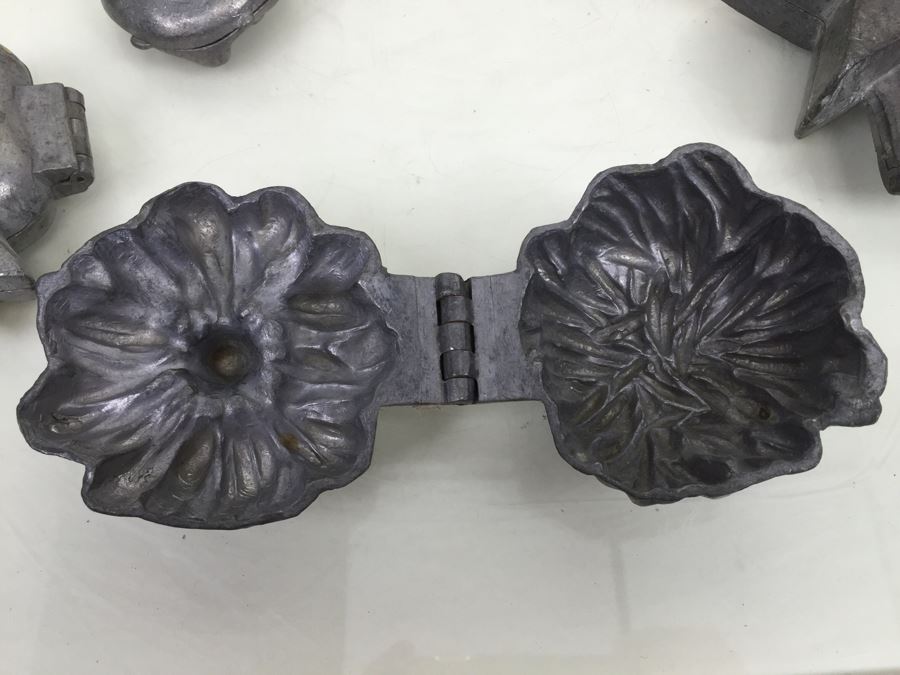 Collecton Of Vintage Pewter Ice Cream Chocolate Molds [Photo 2]