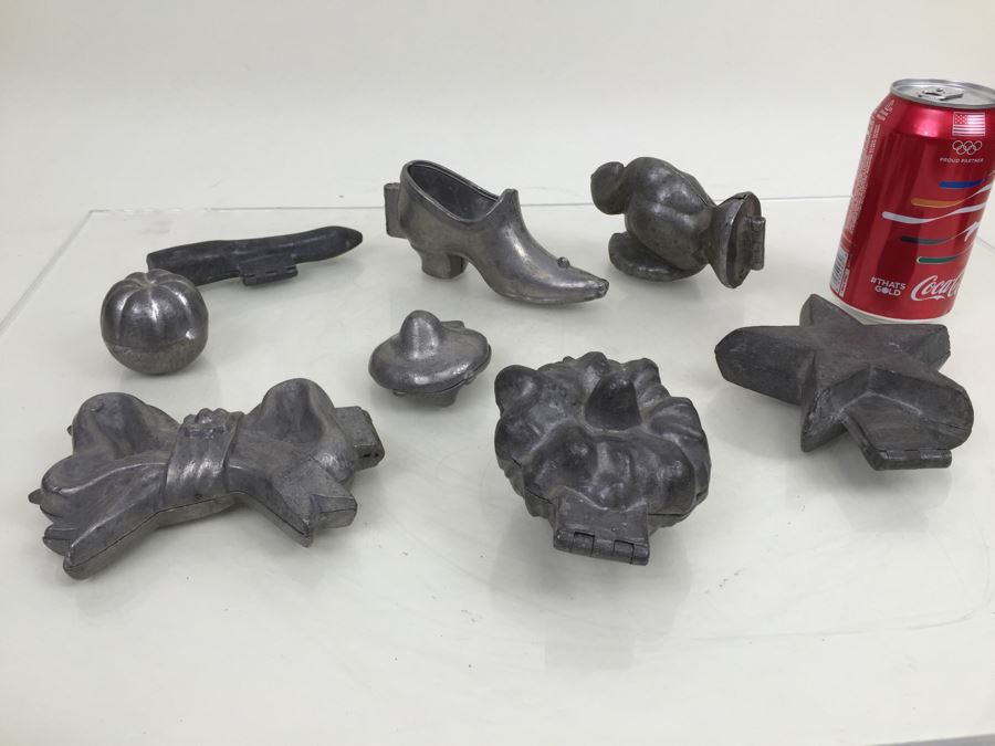 Collecton Of Vintage Pewter Ice Cream Chocolate Molds [Photo 4]