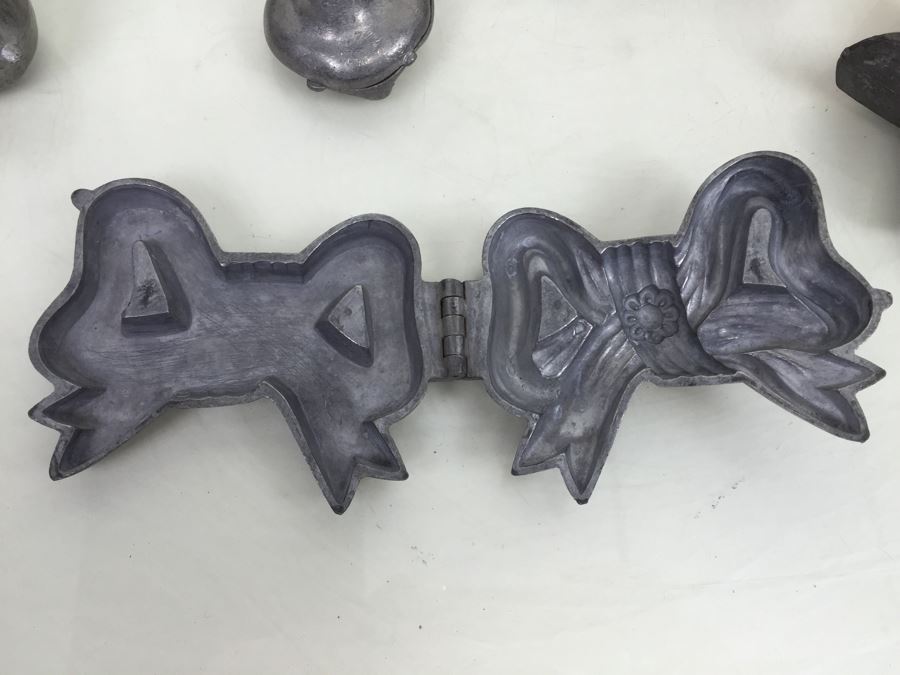 Collecton Of Vintage Pewter Ice Cream Chocolate Molds [Photo 7]
