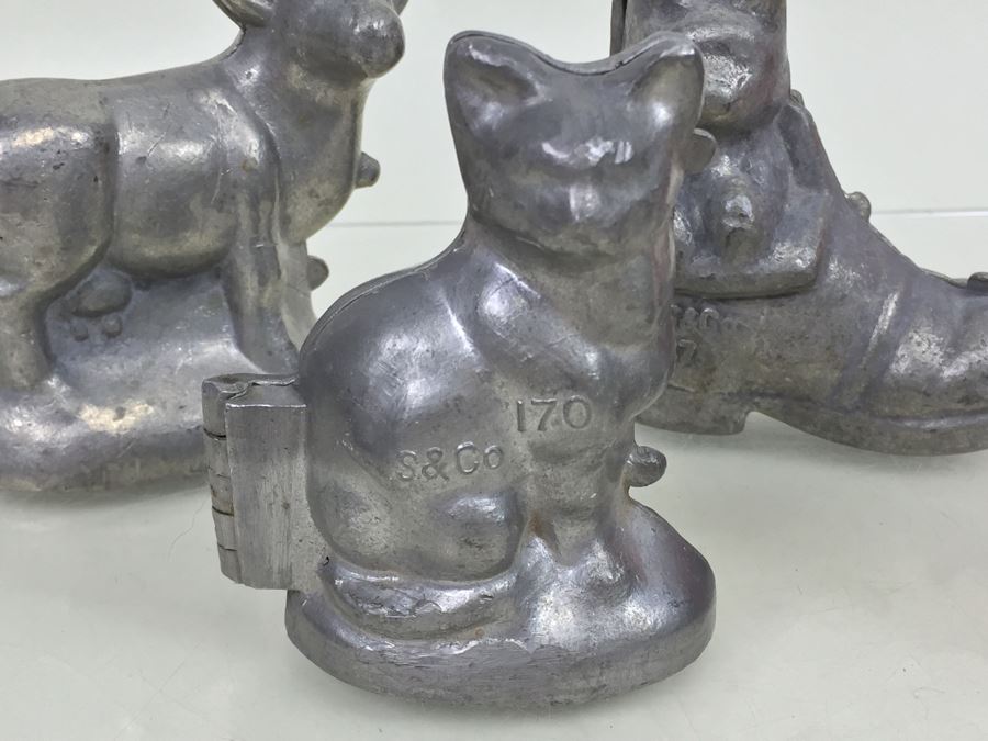 Collecton Of Vintage Pewter Ice Cream Chocolate Molds E & CO NY Eppelsheimer S & CO Animals [Photo 10]