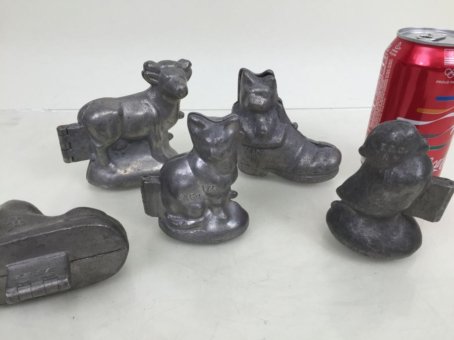 Collecton Of Vintage Pewter Ice Cream Chocolate Molds E & CO NY Eppelsheimer S & CO Animals [Photo 4]