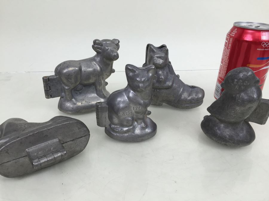 Collecton Of Vintage Pewter Ice Cream Chocolate Molds E & CO NY Eppelsheimer S & CO Animals [Photo 6]