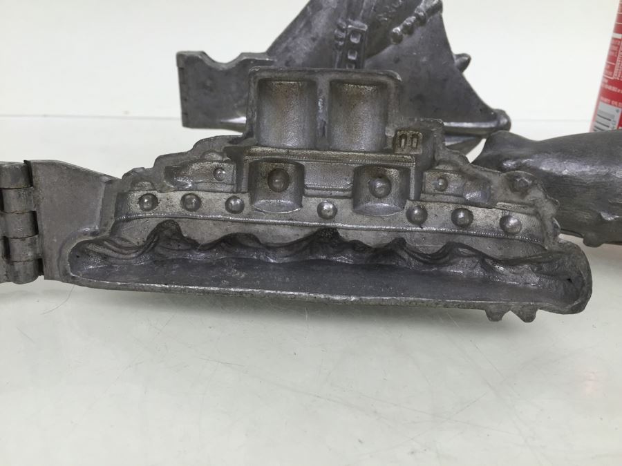 Collecton Of Vintage Pewter Ice Cream Chocolate Molds E & CO NY Eppelsheimer Zeppelin Submarine Sailboat [Photo 6]