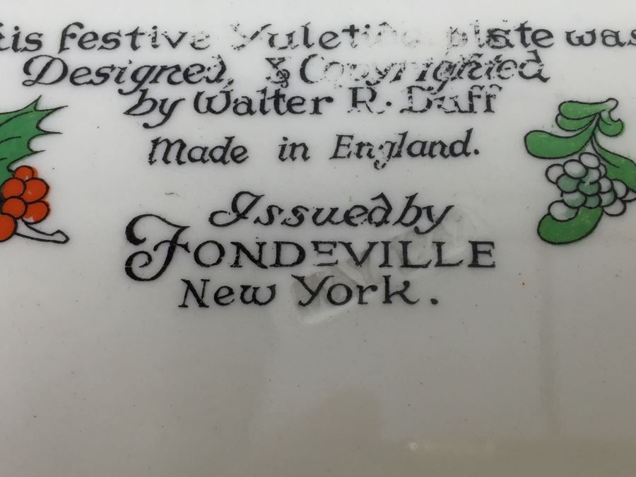 JUST ADDED - (15) Merry Christmas Dinner Plates By Walter R. Duff Made In England Issued By Fondeville New York [Photo 8]