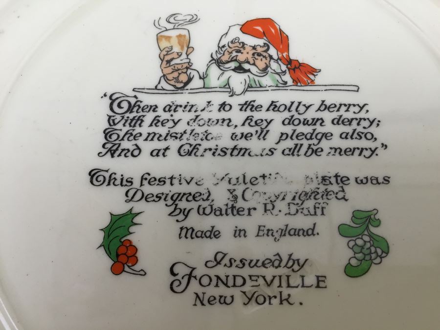 JUST ADDED - (15) Merry Christmas Dinner Plates By Walter R. Duff Made In England Issued By Fondeville New York [Photo 7]