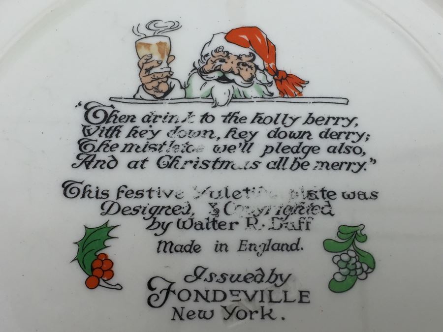JUST ADDED - (15) Merry Christmas Dinner Plates By Walter R. Duff Made In England Issued By Fondeville New York [Photo 9]