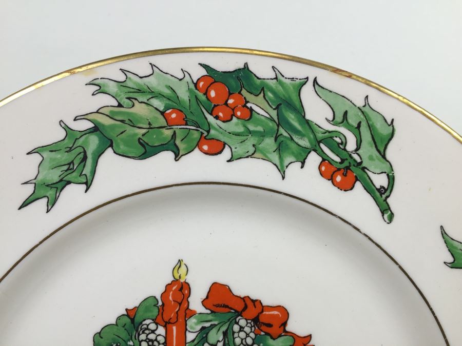JUST ADDED - (15) Merry Christmas Dinner Plates By Walter R. Duff Made In England Issued By Fondeville New York [Photo 5]
