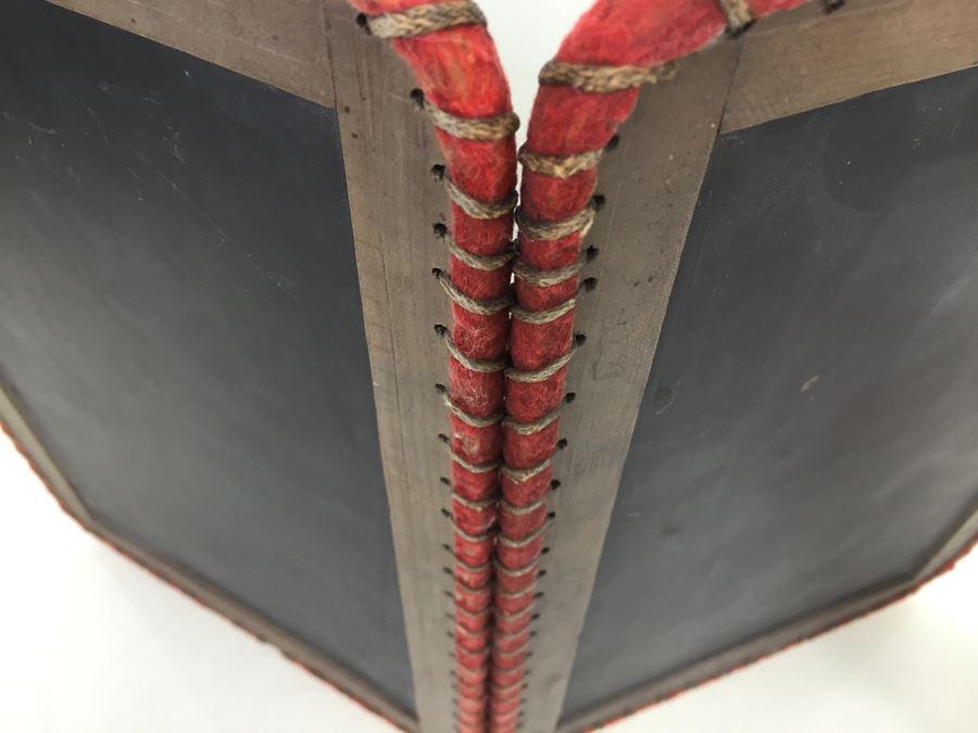 Vintage Two Panel Slate Chalkboard Laced Four Sides Folding  [Photo 3]