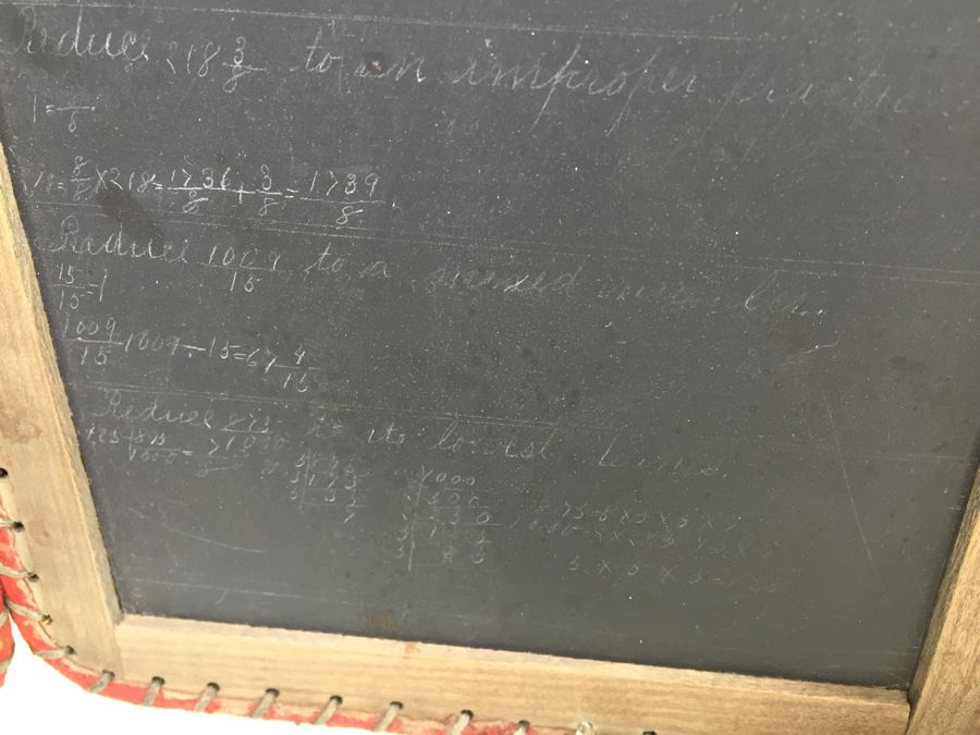 Vintage Two Panel Slate Chalkboard Laced Four Sides Folding  [Photo 10]