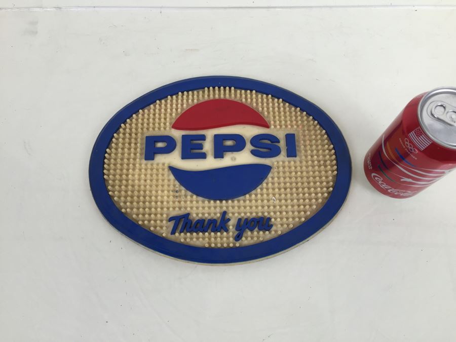 Vintage PEPSI 'Thank You' Bar Soda Fountain Dispenser Rubber Mat [Photo 1]