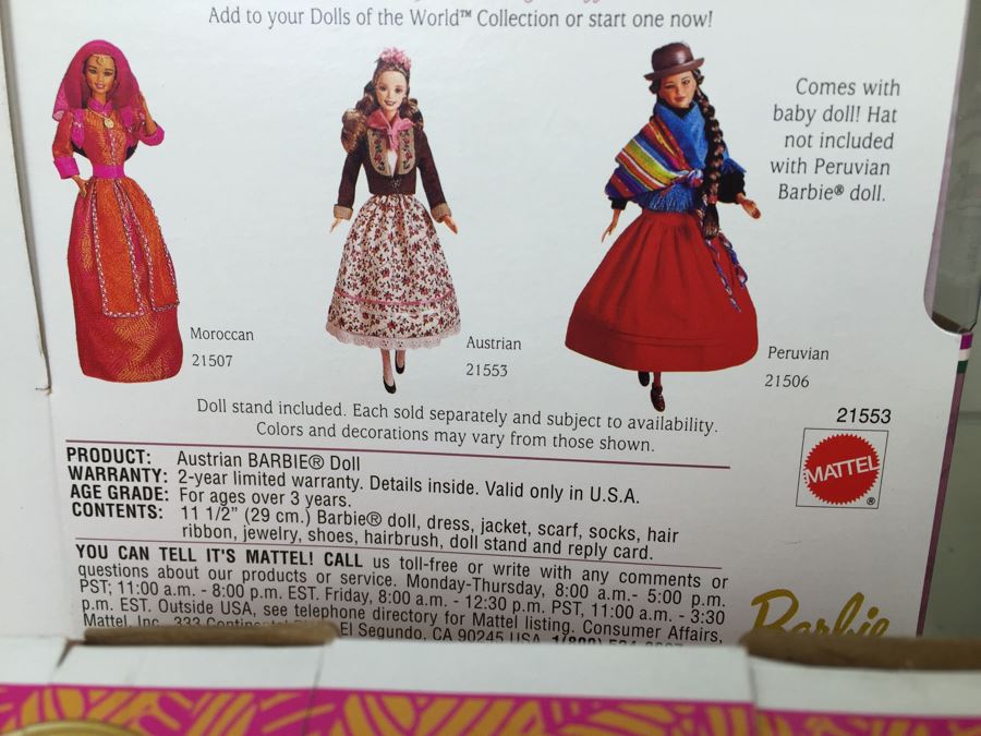 Collector Edition Barbie Dolls New In Box Dolls Of The World Vintage 1997 1998 [Photo 27]