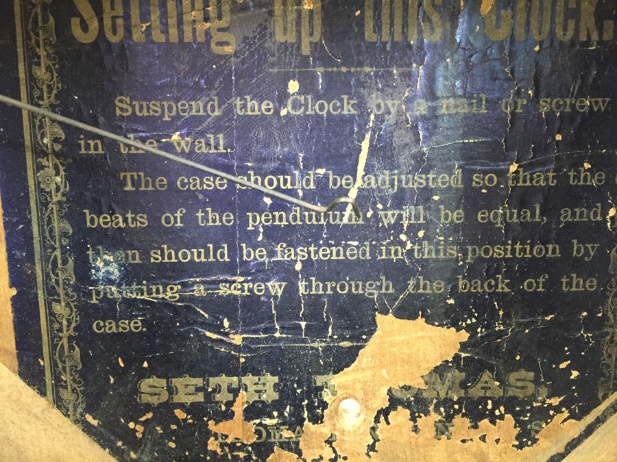 Vintage Seth Thomas Drop Octagon School House Wall Clock With Key [Photo 17]