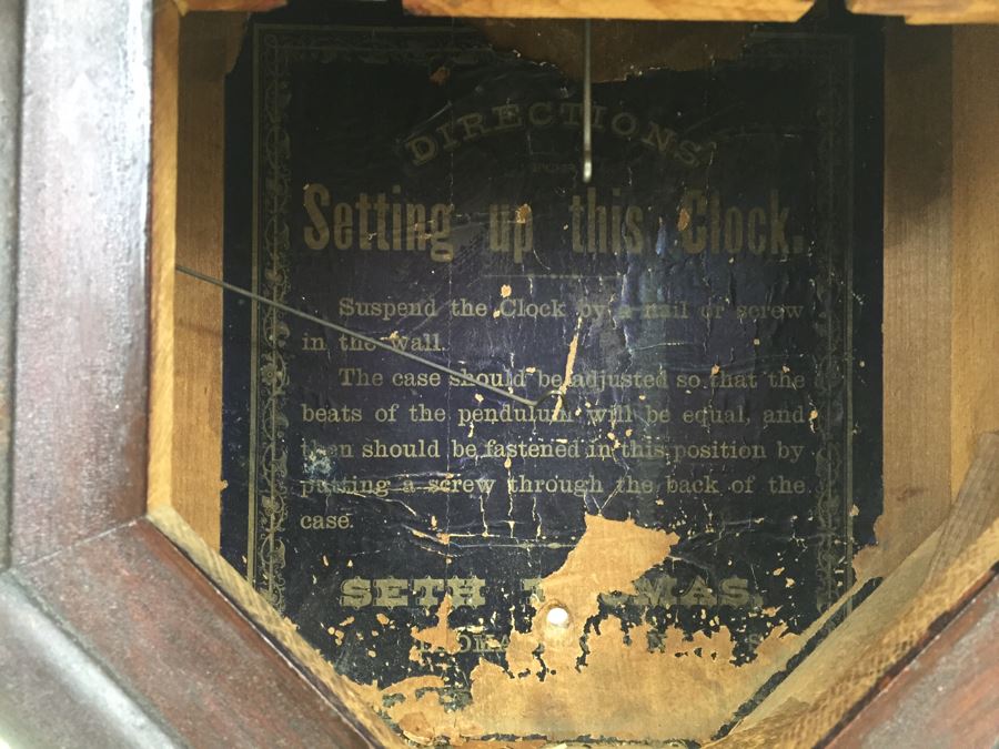 Vintage Seth Thomas Drop Octagon School House Wall Clock With Key [Photo 3]