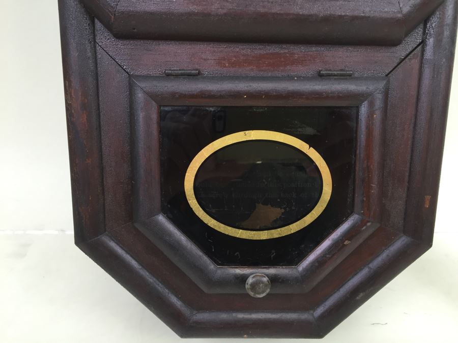 Vintage Seth Thomas Drop Octagon School House Wall Clock With Key [Photo 13]