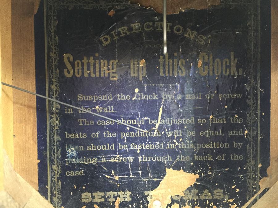 Vintage Seth Thomas Drop Octagon School House Wall Clock With Key [Photo 16]