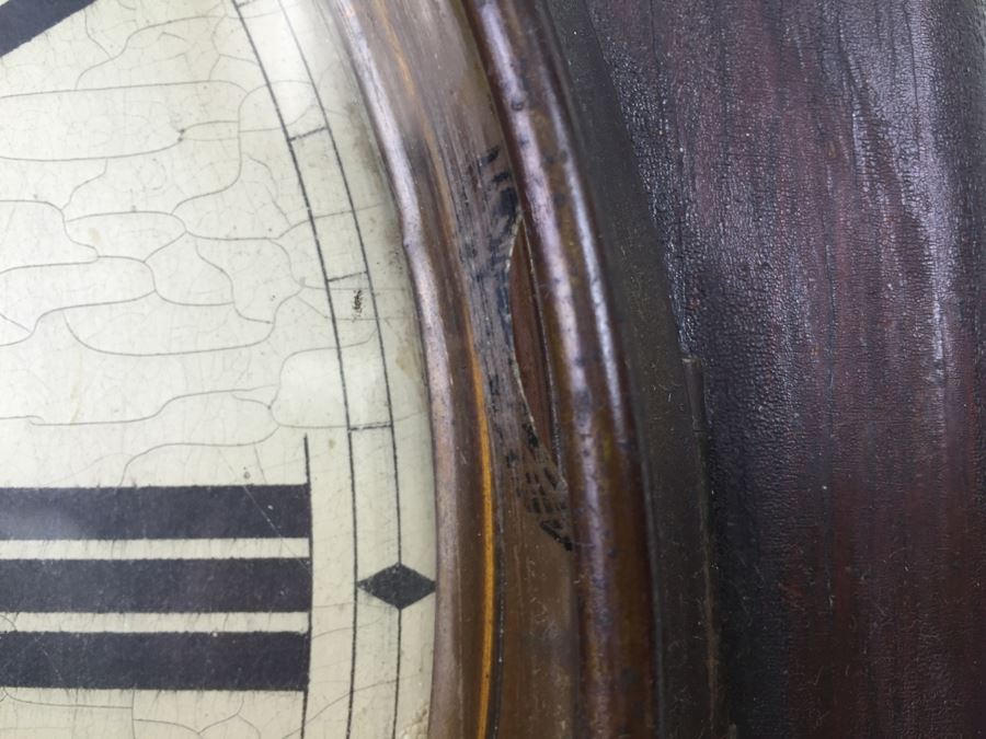 Vintage Seth Thomas Drop Octagon School House Wall Clock With Key [Photo 6]