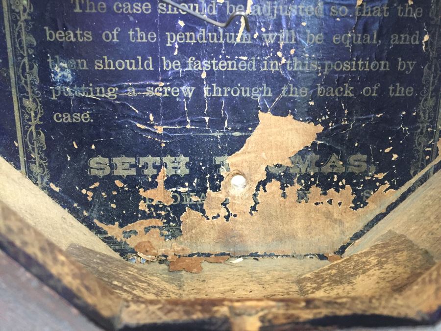 Vintage Seth Thomas Drop Octagon School House Wall Clock With Key [Photo 15]