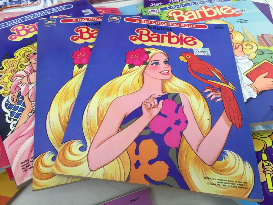 Huge Collection Of Barbie Items Including Sticker Fun Books, Coloring Books, Super Stickers And 30th Anniversay Barbie Magazine And Clothes [Photo 13]
