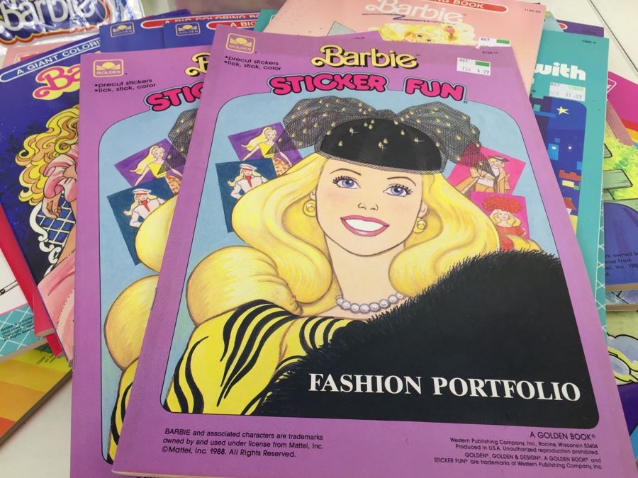 Huge Collection Of Barbie Items Including Sticker Fun Books, Coloring Books, Super Stickers And 30th Anniversay Barbie Magazine And Clothes [Photo 3]