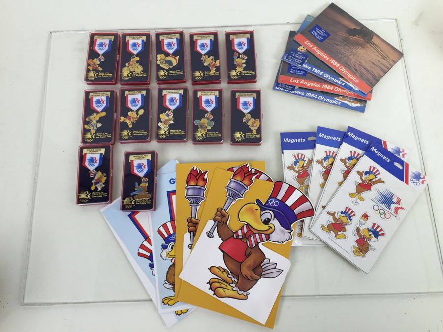 Collection Of Los Angeles 1984 Olympics Items Including Medals And Magnets [Photo 1]