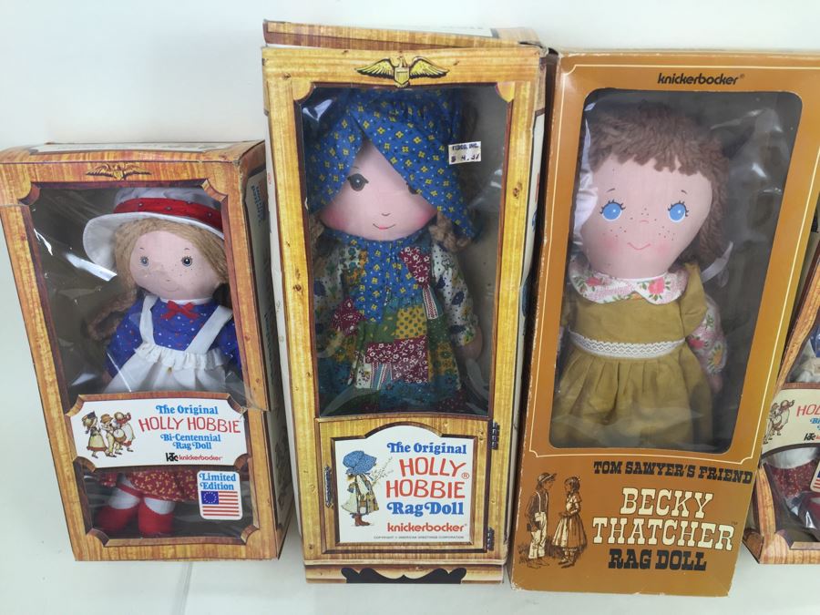 Collection Of Holly Hobbie Rag Dolls And Becky Thatcher Rag Doll 