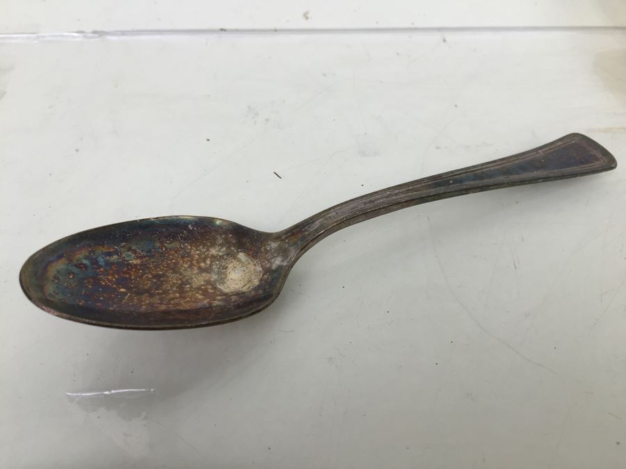 Keepsake Box Drawer Lot USN Navy Wall Plaques, Tins, Metal Playing Card Case, Flask [Photo 20]