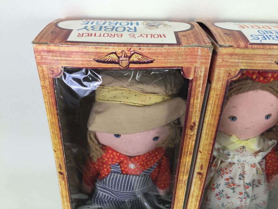 Holly Hobbie's Friend And Brother Rag Dolls In Boxes Knickerbocker Heather, Amy, Carrie And Robby Hobbie Vintage 1974 [Photo 4]
