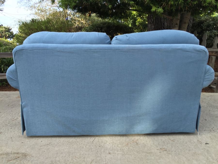 Nice Light Blue Uphostered Loveseat Sofa Beachy [Photo 7]