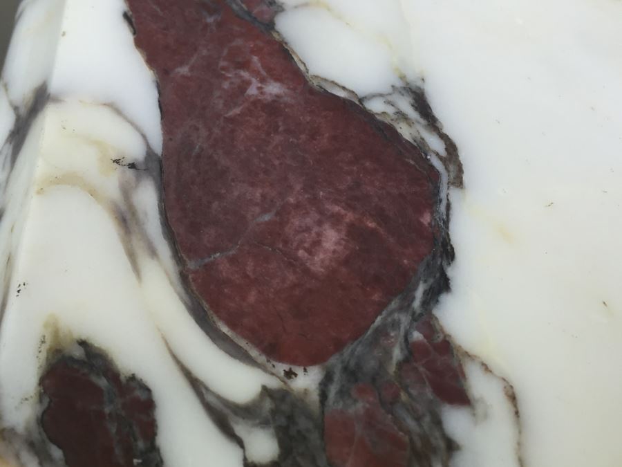 Pair Of Italian Marble Top Wooden End Tables [Photo 8]