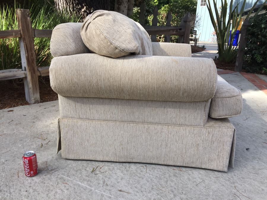 Large Upholstered Light Tan Chair [Photo 2]