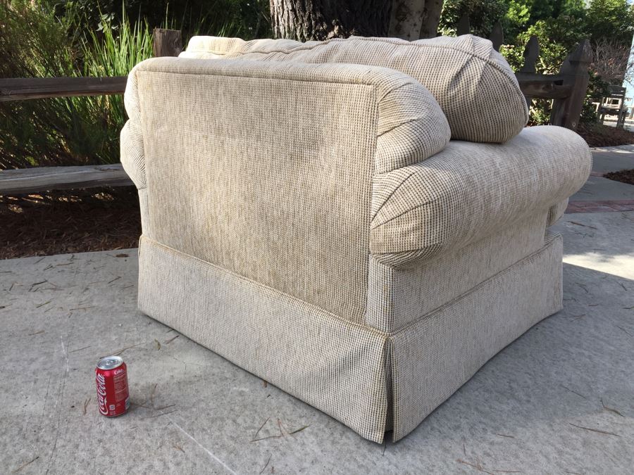 Large Upholstered Light Tan Chair [Photo 3]