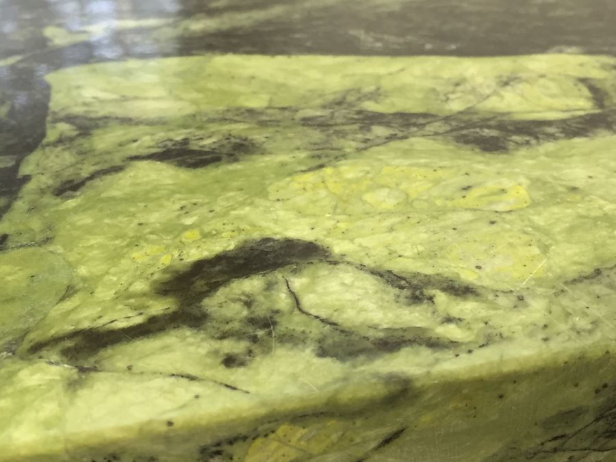 Green Tone Marble Top Black Wooden Table [Photo 8]