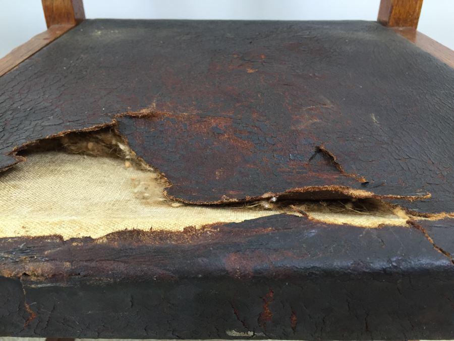 Stickley Antique Chairs Circa 1920's Leather Needs Reupholstering [Photo 9]