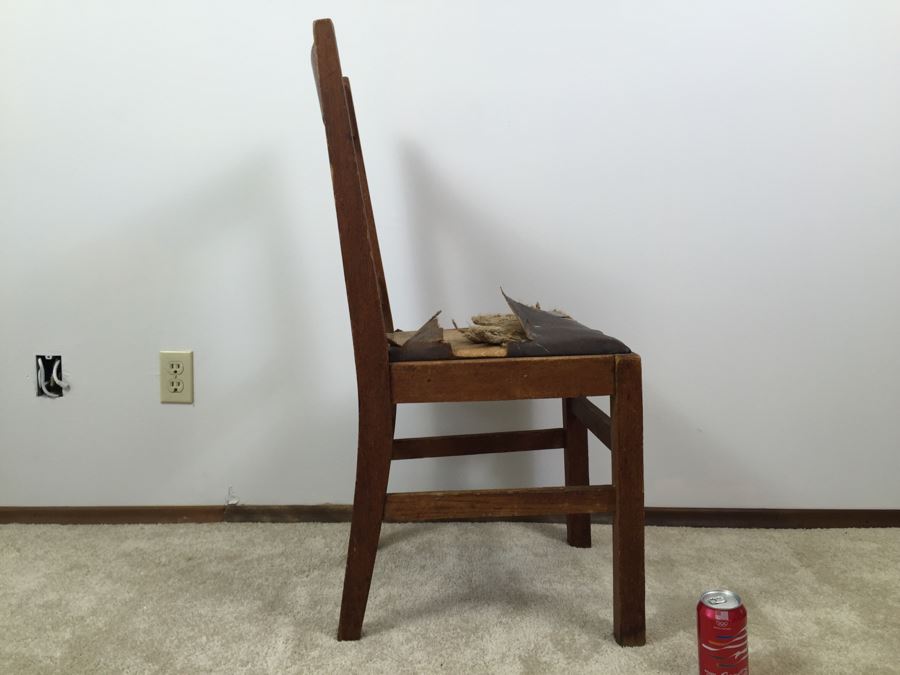 Old Oak Chair Leather Needs Reupholstering [Photo 8]