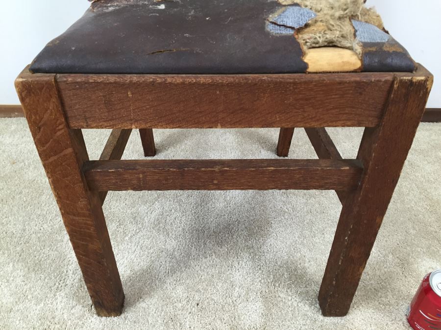 Old Oak Chair Leather Needs Reupholstering [Photo 6]