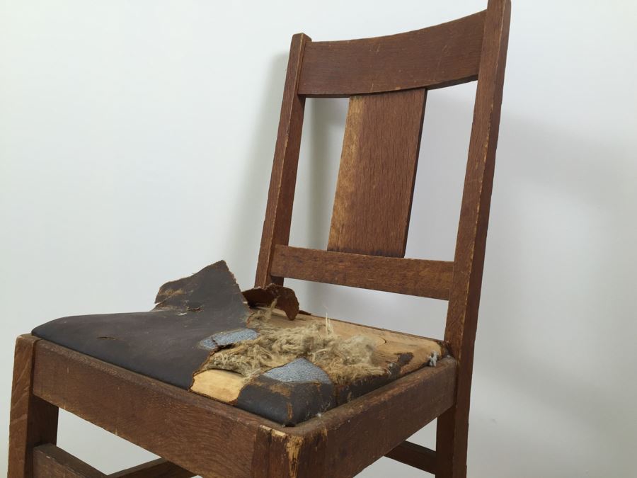 Old Oak Chair Leather Needs Reupholstering [Photo 13]