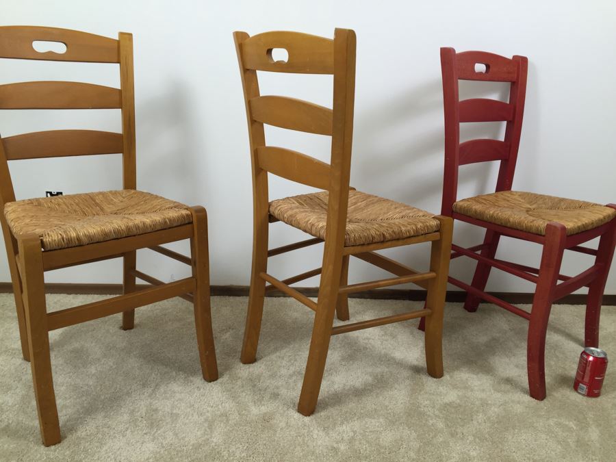 (3) Rush Seat Pottery Barn Chairs [Photo 8]