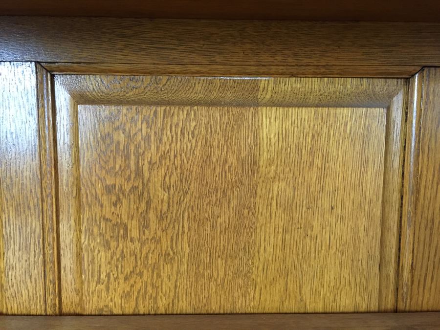 Antique Oak Bookcase Curio Cabinet With Beautiful Wood Carvings [Photo 11]