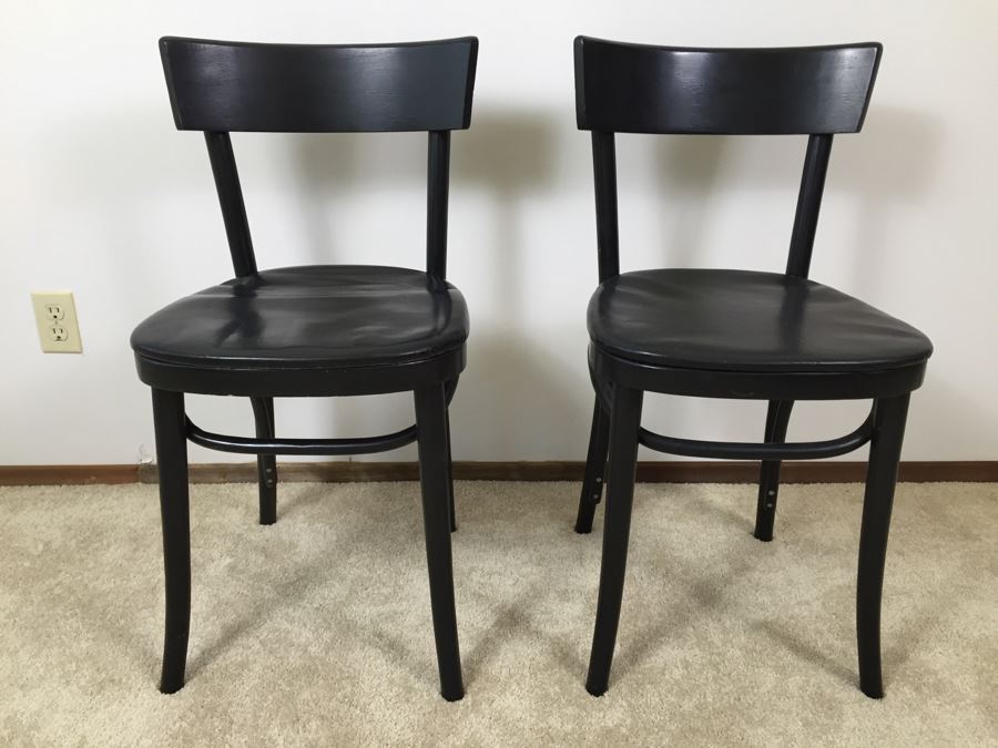 Pair Of Modern Black Bentwood Chairs [Photo 1]