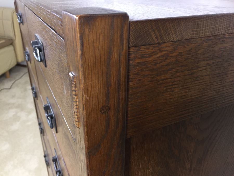 Mission Stickley Oak 8 Drawer Tall Chest Of Drawers Dresser Estimate $4,000 [Photo 7]
