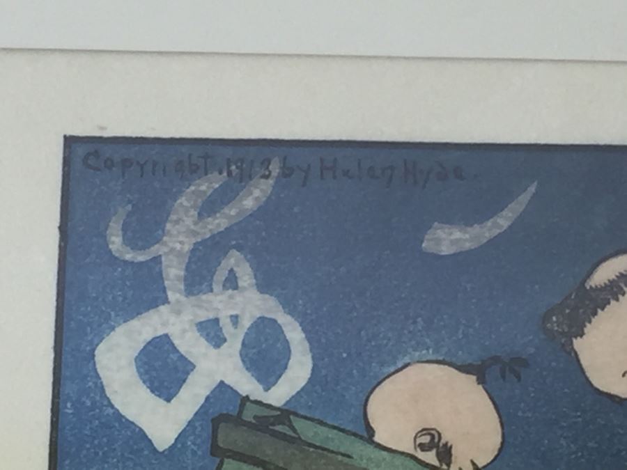 Helen Hyde Color Woodcut 'The Go-Cart' 1913 Smithsonian Series Artist Signed In Pencil [Photo 7]