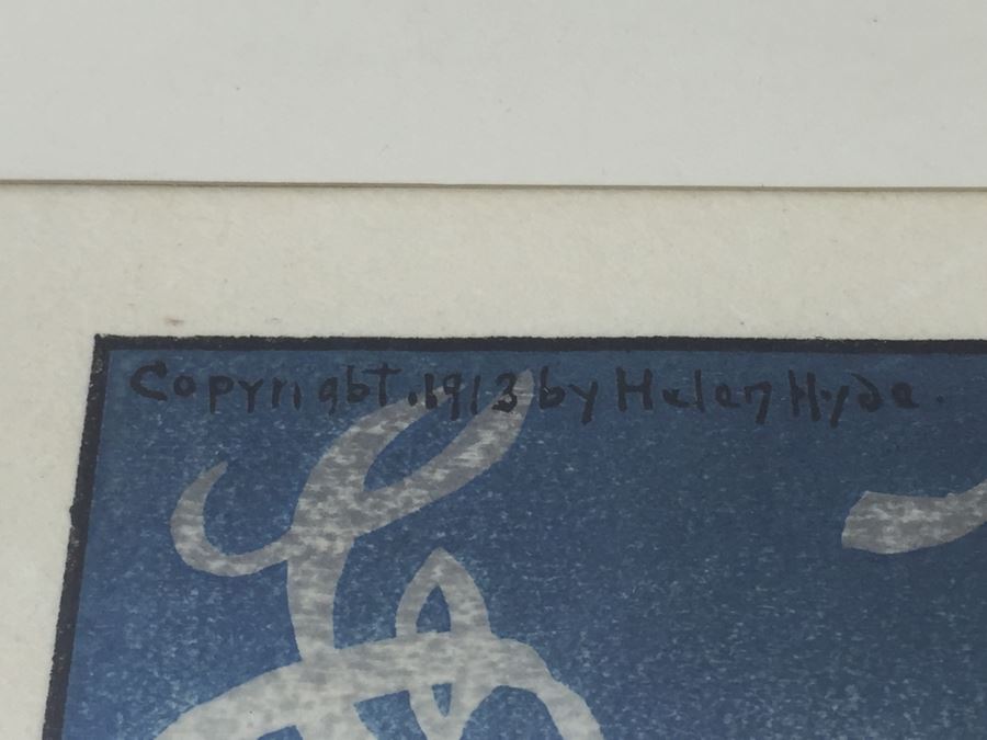 Helen Hyde Color Woodcut 'The Go-Cart' 1913 Smithsonian Series Artist Signed In Pencil [Photo 9]