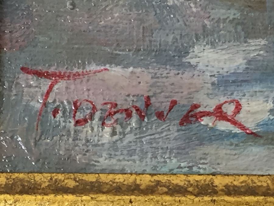 Stunning Gilt Wood Framed Original Floral Oil Painting Signed By Artist [Photo 8]